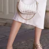Czółenka slingback na grubym obcasie Zoe - złote