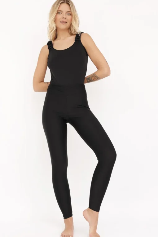 Dopasowane legginsy z wysokim stanem - czarne