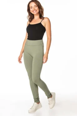 Dresowe spodnie damskie - khaki