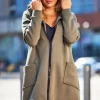 Długa bluza damska oversize - khaki