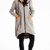 Długa bluza damska oversize - szara