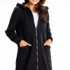 Długa bluza damska oversize - czarna