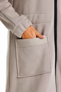 Długa bluza sportowa typu parka - szara