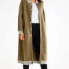 Długa bluza typu parka ze stójką - khaki