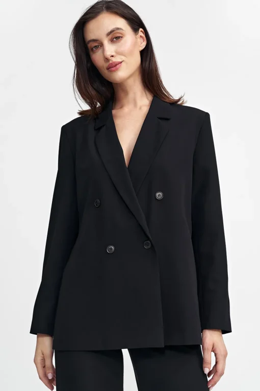 Dwurzędowa marynarka oversize - czarna