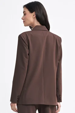 Dwurzędowa marynarka oversize - brązowa