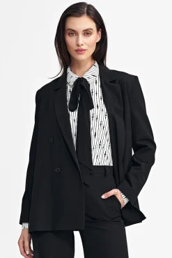 Dwurzędowa marynarka oversize - czarna
