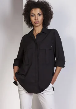 Elegancka koszula oversize - czarna