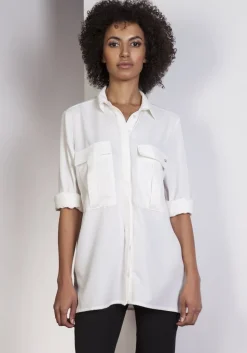 Elegancka koszula oversize - ecru