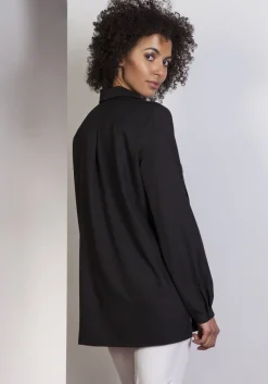 Elegancka koszula oversize - czarna