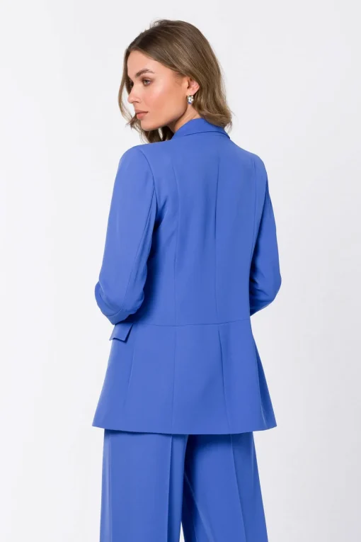 Elegancka marynarka bez zapięcia - niebieska