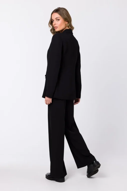 Elegancka marynarka bez zapięcia - czarna