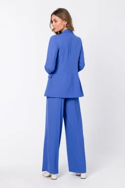 Elegancka marynarka bez zapięcia - niebieska