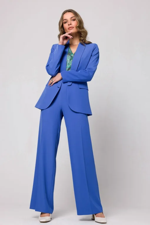 Elegancka marynarka bez zapięcia - niebieska