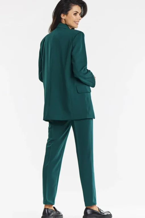 Elegancka marynarka o luźnym kroju - butelkowa zieleń