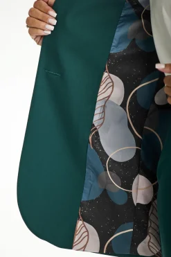 Elegancka marynarka o luźnym kroju - butelkowa zieleń