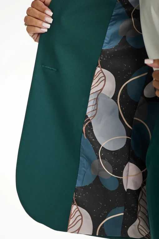 Elegancka marynarka o luźnym kroju - butelkowa zieleń
