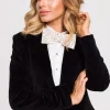 Elegancka mucha z cekinów - szampański