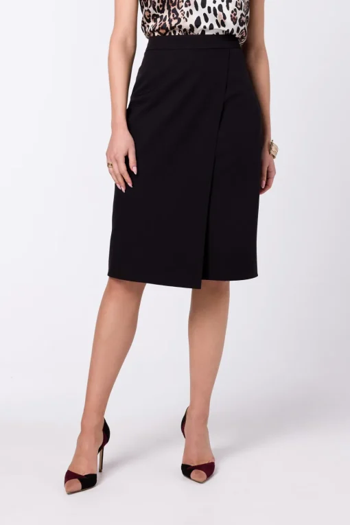 Elegancka spódnica z wysokim stanem - czarna