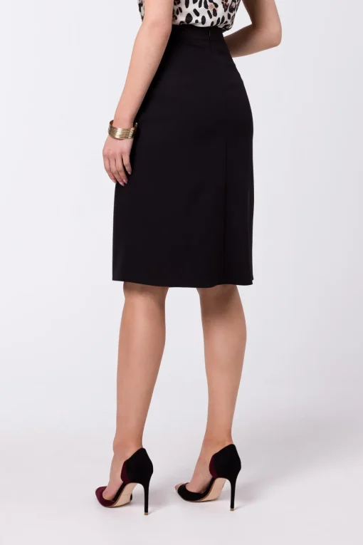 Elegancka spódnica z wysokim stanem - czarna