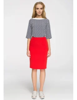 Elegancka spódniczka biurowa - czerwona OUTLET