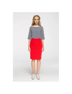 Elegancka spódniczka biurowa - czerwona OUTLET