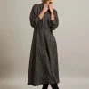 Elegancka sukienka midi w drobne kropki - czarna