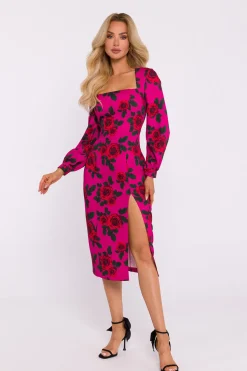 Elegancka sukienka midi z nadrukiem – model 2