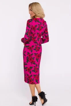 Elegancka sukienka midi z nadrukiem – model 2