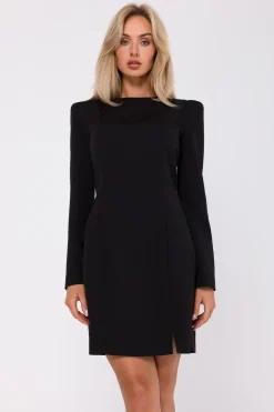 Elegancka sukienka z długim rękawem - czarna