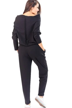Elegancki kombinezon damski - czarny