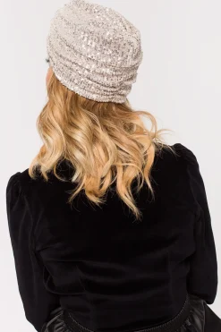 Elegancki turban w cekiny - szampański