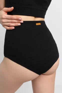 Eleganckie figi damskie z wysokim stanem - czarne