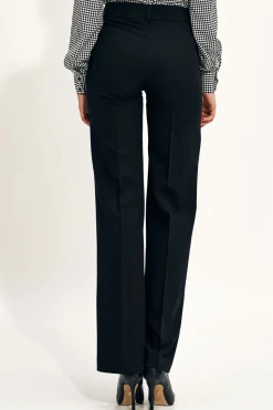 Eleganckie spodnie z szerokimi nogawkami - czarne