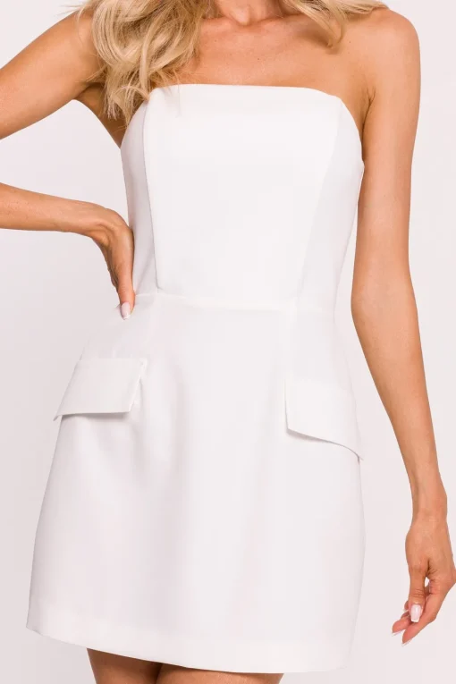 Gorsetowa sukienka mini – ecru