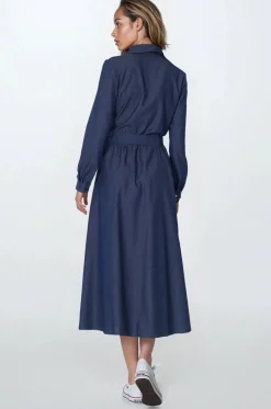 Jeansowa sukienka midi