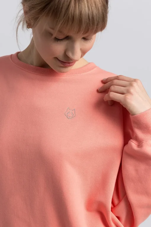 Klasyczna bluza z logo - koralowa