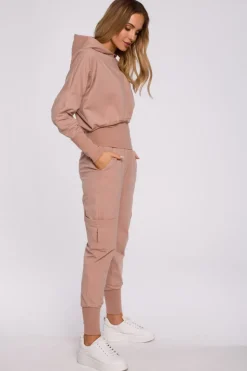 Kobiece spodnie dresowe - mocca