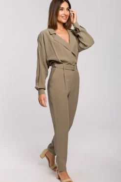 Kombinezon z paskiem - khaki