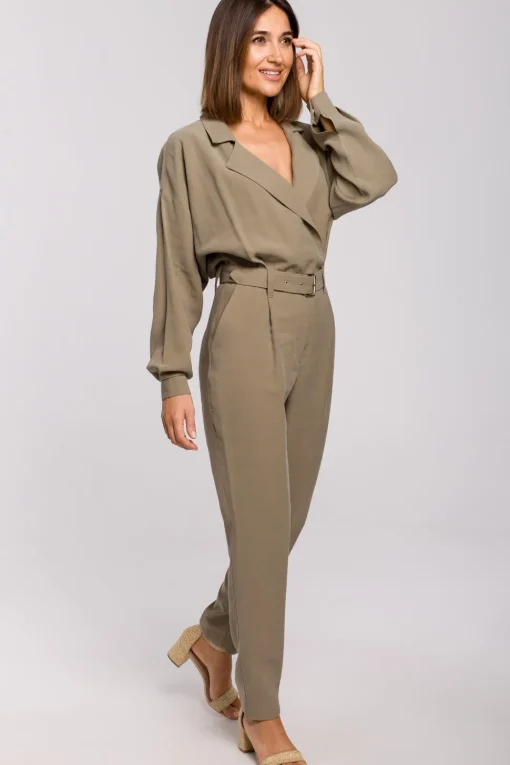 Kombinezon z paskiem - khaki