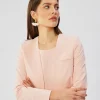 Krótka marynarka bez zapięcia - pudrowa