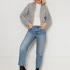 Krótki sweter bez zapięcia - szary