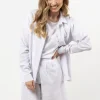 Luźna bawełniana koszula z kołnierzykiem - biała
