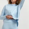 Luźna bluza damska o obszernym kroju - jasnoniebieska