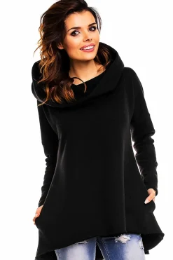 Luźna bluza oversize z kapturem - czarna