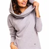 Luźna bluza oversize z kapturem - szara