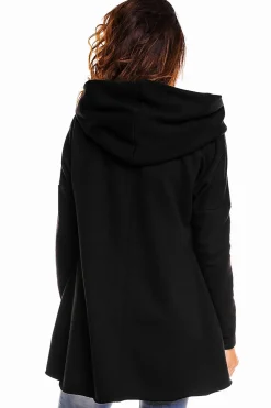 Luźna bluza oversize z kapturem - czarna