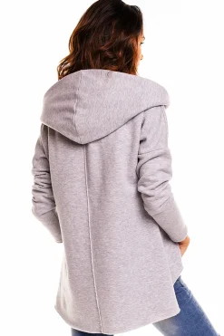 Luźna bluza oversize z kapturem - szara