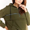 Luźna bluza z kapturem - khaki