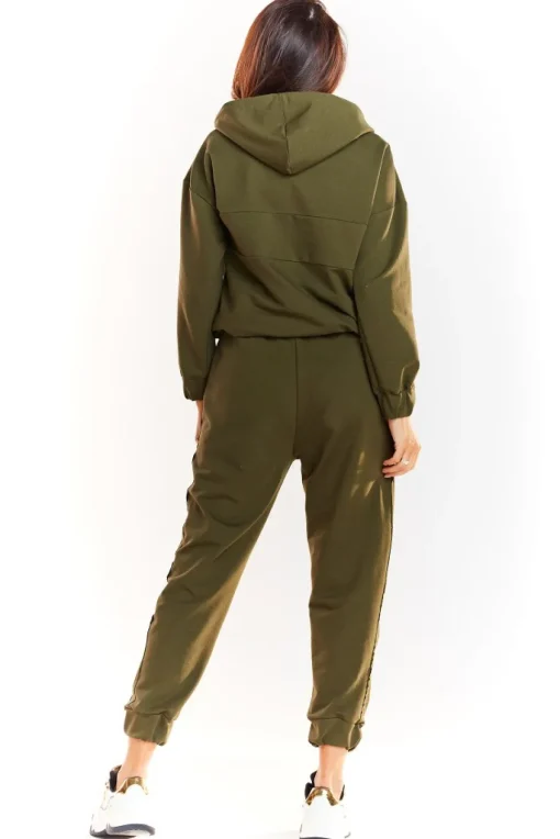 Luźna bluza z kapturem - khaki
